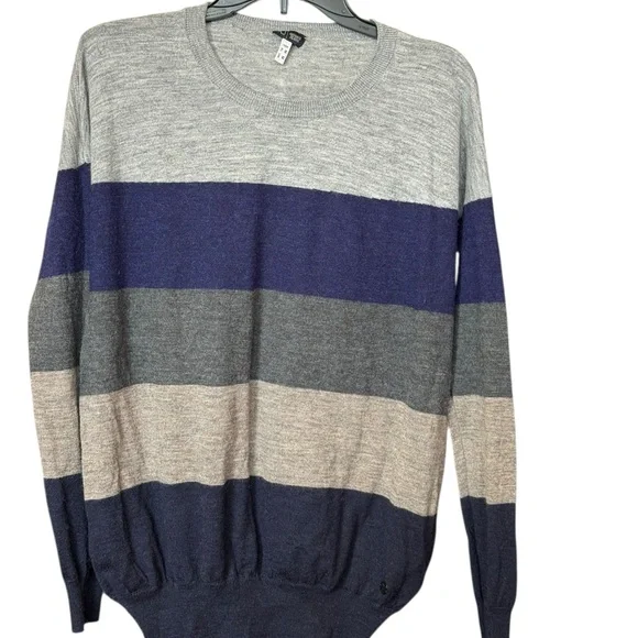 Armani Jeans Alpaca Wool Blend Striped Knit Sweater
